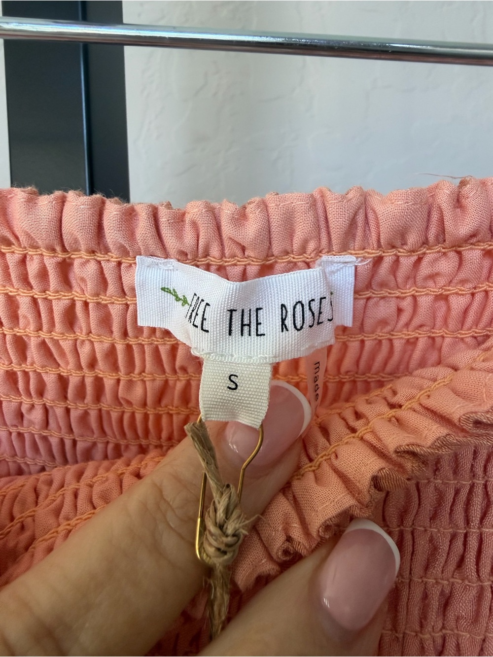 Free The Roses Smocked Ruffle Tiered Maxi Skirt Tangerine NWT Small - Picture 5 of 9